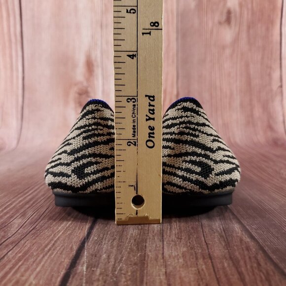 Rothys Womens Size 7.5 The Flat Zebra Animal Print Ballet Shoes Retired - Picture 11 of 13